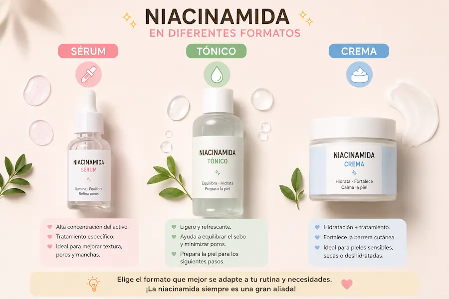 Niacinamida formatos